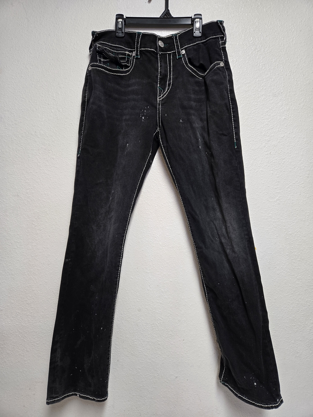 True Religion Jeans - Black, Gray, blue Ricky Relaxed Straight Leg Denim Size 31